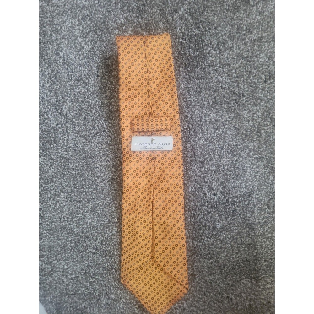 Orange Patterned Florence Style Tie Made In Italy